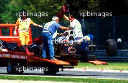Crash of Ayrton Senna da Silva (BRA) Williams FW16 Renault