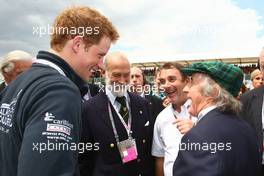 10.07.2011 Silverstone, UK, England,  Prince Harry with Prince Michael of Kent, Nigel Mansell and Sir Jackie Stewart - Formula 1 World Championship, Rd 09, British Grand Prix, Sunday Pre-Race Grid