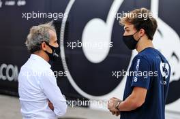 (L to R): Alain Prost (FRA) Renault F1 Team Non-Executive Director with Pierre Gasly (FRA) AlphaTauri. 22.10.2020. Formula 1 World Championship, Rd 12, Portuguese Grand Prix, Portimao, Portugal, Preparation Day.