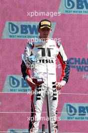 Logan Sargeant (USA) Charouz Racing System celebrates his third position on the podium. 03.07.2021. FIA Formula 3 Championship, Rd 3, Race 1, Spielberg, Austria, Saturday.