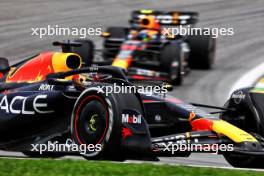Max Verstappen (NLD) Red Bull Racing RB19 leads team mate Sergio Perez (MEX) Red Bull Racing RB19. 03.11.2023. Formula 1 World Championship, Rd 21, Brazilian Grand Prix, Sao Paulo, Brazil, Qualifying Day.