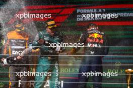 Max Verstappen (NLD), Red Bull Racing Lando Norris (GBR), McLaren F1 Team Fernando Alonso (ESP), Aston Martin Racing  05.11.2023. Formula 1 World Championship, Rd 21, Brazilian Grand Prix, Sao Paulo, Brazil, Race Day.