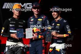 Lando Norris (GBR), McLaren F1 Team Max Verstappen (NLD), Red Bull Racing Sergio Perez (MEX), Red Bull Racing  04.11.2023. Formula 1 World Championship, Rd 21, Brazilian Grand Prix, Sao Paulo, Brazil, Sprint Day.