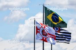 Circuit atmosphere - flags. 04.11.2023. Formula 1 World Championship, Rd 21, Brazilian Grand Prix, Sao Paulo, Brazil, Sprint Day.