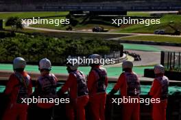 Circuit atmosphere - marshals watch the race. 04.11.2023. Formula 1 World Championship, Rd 21, Brazilian Grand Prix, Sao Paulo, Brazil, Sprint Day.