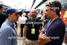 (L to R): Felipe Massa (BRA) FIA Drivers' Commission President with brother Dudu Massa (BRA) and Christian Fittipaldi (BRA). 05.11.2023. Formula 1 World Championship, Rd 21, Brazilian Grand Prix, Sao Paulo, Brazil, Race Day.