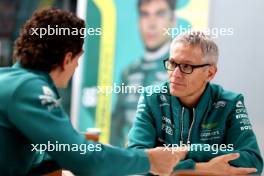 Mike Krack (LUX) Aston Martin F1 Team, Team Principal with Pedro De La Rosa (ESP) Aston Martin F1 Team, Team Ambassador. 02.11.2023. Formula 1 World Championship, Rd 21, Brazilian Grand Prix, Sao Paulo, Brazil, Preparation Day.