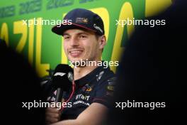 Max Verstappen (NLD) Red Bull Racing in the FIA Press Conference. 02.11.2023. Formula 1 World Championship, Rd 21, Brazilian Grand Prix, Sao Paulo, Brazil, Preparation Day.
