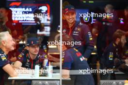 Sergio Perez (MEX) Red Bull Racing with Max Verstappen (NLD) Red Bull Racing and Jonathan Wheatley (GBR) Red Bull Racing Team Manager. 02.11.2023. Formula 1 World Championship, Rd 21, Brazilian Grand Prix, Sao Paulo, Brazil, Preparation Day.