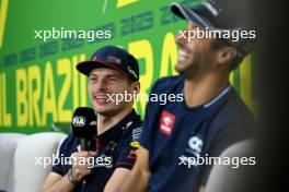 Max Verstappen (NLD) Red Bull Racing in the FIA Press Conference. 02.11.2023. Formula 1 World Championship, Rd 21, Brazilian Grand Prix, Sao Paulo, Brazil, Preparation Day.