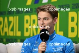 Logan Sargeant (USA) Williams Racing in the FIA Press Conference. 02.11.2023. Formula 1 World Championship, Rd 21, Brazilian Grand Prix, Sao Paulo, Brazil, Preparation Day.