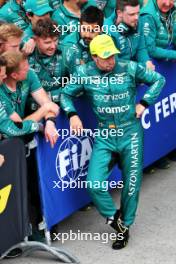 Second placed Fernando Alonso (ESP) Aston Martin F1 Team with the team in parc ferme. 18.06.2023. Formula 1 World Championship, Rd 9, Canadian Grand Prix, Montreal, Canada, Race Day.