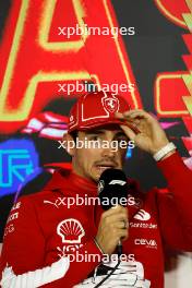 Charles Leclerc (MON) Ferrari in the post qualifying FIA Press Conference. 17.11.2023. Formula 1 World Championship, Rd 22, Las Vegas Grand Prix, Las Vegas, Nevada, USA, Qualifying Day.