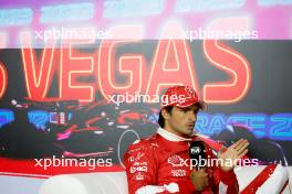 Carlos Sainz Jr (ESP) Ferrari in the post qualifying FIA Press Conference. 17.11.2023. Formula 1 World Championship, Rd 22, Las Vegas Grand Prix, Las Vegas, Nevada, USA, Qualifying Day.