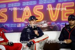 Max Verstappen (NLD) Red Bull Racing, in the post race FIA Press Conference. 18.11.2023. Formula 1 World Championship, Rd 22, Las Vegas Grand Prix, Las Vegas, Nevada, USA, Race Day.