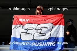 Circuit atmosphere - Max Verstappen (NLD) Red Bull Racing fan and flag. 29.10.2023. Formula 1 World Championship, Rd 20, Mexican Grand Prix, Mexico City, Mexico, Race Day.