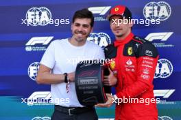 Charles Leclerc (MON) Ferrari receives the Pirelli Pole Position Award in qualifying parc ferme. 28.10.2023. Formula 1 World Championship, Rd 20, Mexican Grand Prix, Mexico City, Mexico, Qualifying Day.