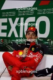Pole man Charles Leclerc, Scuderia Ferrari, in the post Qualifying Press Conference 28.10.2023. Formula 1 World Championship, Rd 20, Mexican Grand Prix, Mexico City, Mexico, Qualifying Day.