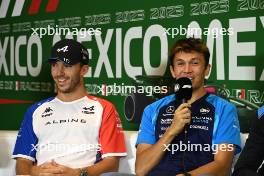 (L to R): Pierre Gasly (FRA) Alpine F1 Team with Alexander Albon (THA) Williams Racing in the FIA Press Conference. 26.10.2023. Formula 1 World Championship, Rd 20, Mexican Grand Prix, Mexico City, Mexico, Preparation Day.
