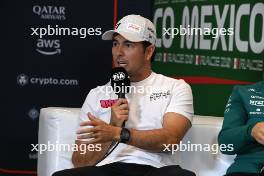 Sergio Perez (MEX) Red Bull Racing in the FIA Press Conference. 26.10.2023. Formula 1 World Championship, Rd 20, Mexican Grand Prix, Mexico City, Mexico, Preparation Day.