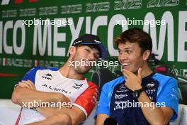 (L to R): Pierre Gasly (FRA) Alpine F1 Team with Alexander Albon (THA) Williams Racing in the FIA Press Conference. 26.10.2023. Formula 1 World Championship, Rd 20, Mexican Grand Prix, Mexico City, Mexico, Preparation Day.
