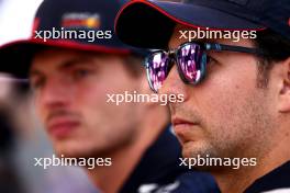 Sergio Perez (MEX) Red Bull Racing with team mate Max Verstappen (NLD) Red Bull Racing. 06.10.2023 Formula 1 World Championship, Rd 18, Qatar Grand Prix, Doha, Qatar, Qualifying Day.