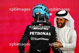 (L to R): Second placed George Russell (GBR) Mercedes AMG F1 with Mohammed Bin Sulayem (UAE) FIA President in qualifying parc ferme. 06.10.2023 Formula 1 World Championship, Rd 18, Qatar Grand Prix, Doha, Qatar, Qualifying Day.