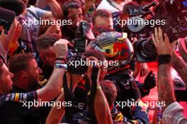 Race winner Max Verstappen (NLD) Red Bull Racing celebrates in parc ferme with the team. 08.10.2023. Formula 1 World Championship, Rd 18, Qatar Grand Prix, Doha, Qatar, Race Day.
