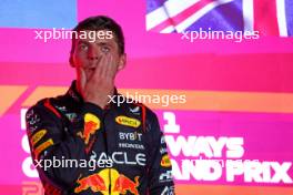 Race winner Max Verstappen (NLD) Red Bull Racing on the podium. 08.10.2023. Formula 1 World Championship, Rd 18, Qatar Grand Prix, Doha, Qatar, Race Day.