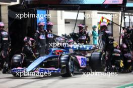 Esteban Ocon (FRA) Alpine F1 Team A523 makes a pit stop. 08.10.2023. Formula 1 World Championship, Rd 18, Qatar Grand Prix, Doha, Qatar, Race Day.