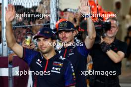 Max Verstappen (NLD) Red Bull Racing and Sergio Perez (MEX) Red Bull Racing on the drivers' parade. 08.10.2023. Formula 1 World Championship, Rd 18, Qatar Grand Prix, Doha, Qatar, Race Day.