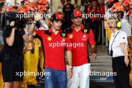Charles Leclerc (MON) Ferrari and Carlos Sainz Jr (ESP) Ferrari on the drivers' parade. 08.10.2023. Formula 1 World Championship, Rd 18, Qatar Grand Prix, Doha, Qatar, Race Day.