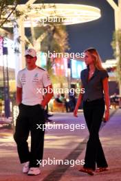 (L to R): Mick Schumacher (GER) Mercedes AMG F1 Reserve Driver with his girlfriend Laila Hasanovic (DEN). 08.10.2023. Formula 1 World Championship, Rd 18, Qatar Grand Prix, Doha, Qatar, Race Day.