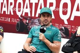 Fernando Alonso (ESP) Aston Martin F1 Team in the FIA Press Conference. 05.10.2023. Formula 1 World Championship, Rd 18, Qatar Grand Prix, Doha, Qatar, Preparation Day.