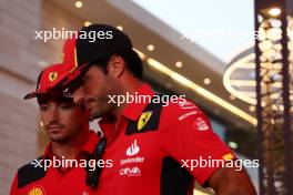 (L to R): Charles Leclerc (MON) Ferrari with team mate Carlos Sainz Jr (ESP) Ferrari. 05.10.2023. Formula 1 World Championship, Rd 18, Qatar Grand Prix, Doha, Qatar, Preparation Day.