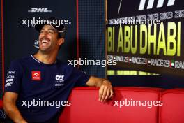 Daniel Ricciardo (AUS) AlphaTauri in the FIA Press Conference. 23.11.2023. Formula 1 World Championship, Rd 23, Abu Dhabi Grand Prix, Yas Marina Circuit, Abu Dhabi, Preparation Day.