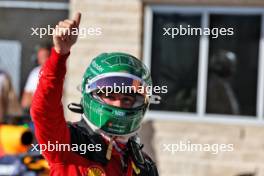 Charles Leclerc (MON) Ferrari celebrates his pole position in qualifying parc ferme. 20.10.2023. Formula 1 World Championship, Rd 19, United States Grand Prix, Austin, Texas, USA, Qualifying Day