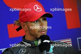 Lewis Hamilton (GBR) Mercedes AMG F1 in the post qualifying FIA Press Conference. 20.10.2023. Formula 1 World Championship, Rd 19, United States Grand Prix, Austin, Texas, USA, Qualifying Day