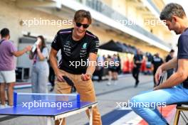 George Russell (GBR) Mercedes AMG F1 plays table tennis in the paddock. 19.10.2023. Formula 1 World Championship, Rd 19, United States Grand Prix, Austin, Texas, USA, Preparation Day.