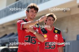Charles Leclerc (MON) Ferrari and Carlos Sainz Jr (ESP) Ferrari. 19.10.2023. Formula 1 World Championship, Rd 19, United States Grand Prix, Austin, Texas, USA, Preparation Day.
