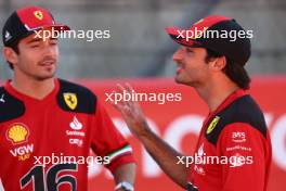 Carlos Sainz Jr (ESP) Ferrari with Charles Leclerc (MON) Ferrari. 19.10.2023. Formula 1 World Championship, Rd 19, United States Grand Prix, Austin, Texas, USA, Preparation Day.