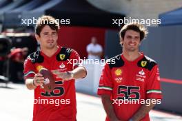(L to R): Charles Leclerc (MON) Ferrari and team mate Carlos Sainz Jr (ESP) Ferrari. 19.10.2023. Formula 1 World Championship, Rd 19, United States Grand Prix, Austin, Texas, USA, Preparation Day.