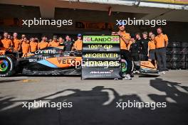 Lando Norris (GBR) McLaren celebrates his 100th GP with the team. 19.10.2023. Formula 1 World Championship, Rd 19, United States Grand Prix, Austin, Texas, USA, Preparation Day.