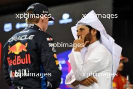 (L to R): Max Verstappen (NLD) Red Bull Racing with Mohammed Bin Sulayem (UAE) FIA President in qualifying parc ferme. 01.03.2024. Formula 1 World Championship, Rd 1, Bahrain Grand Prix, Sakhir, Bahrain, Qualifying Day.