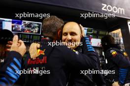 (L to R): Christian Horner (GBR) Red Bull Racing Team Principal celebrates with Gianpiero Lambiase (ITA) Red Bull Racing Engineer at the end of the race. 02.03.2024. Formula 1 World Championship, Rd 1, Bahrain Grand Prix, Sakhir, Bahrain, Race Day.