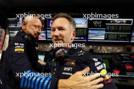 (L to R): Jonathan Wheatley (GBR) Red Bull Racing Team Manager with Christian Horner (GBR) Red Bull Racing Team Principal at the end of the race. 02.03.2024. Formula 1 World Championship, Rd 1, Bahrain Grand Prix, Sakhir, Bahrain, Race Day.