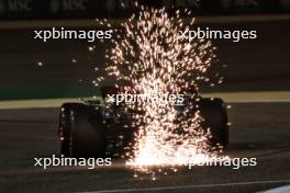 Lewis Hamilton (GBR) Mercedes AMG F1 W15 sends sparks flying. 29.02.2024. Formula 1 World Championship, Rd 1, Bahrain Grand Prix, Sakhir, Bahrain, Practice Day