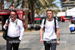 (L to R): Gwen Lagrue, Head of Mercedes AMG Driver Development with Frederik Vesti (DEN) Mercedes AMG F1 Reserve Driver. 28.02.2024. Formula 1 World Championship, Rd 1, Bahrain Grand Prix, Sakhir, Bahrain, Preparation Day.