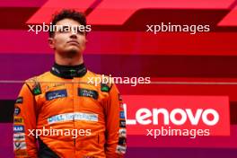 Lando Norris (GBR) McLaren, second position, on the podium. 21.04.2024. Formula 1 World Championship, Rd 5, Chinese Grand Prix, Shanghai, China, Race Day.