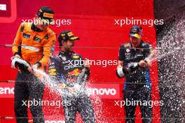 Lando Norris (GBR) McLaren celebrates his second position on the podium. 21.04.2024. Formula 1 World Championship, Rd 5, Chinese Grand Prix, Shanghai, China, Race Day.